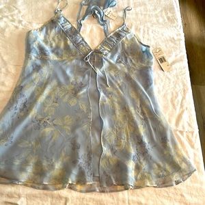 Jones New York ladies baby blue & yellow babydoll set, size XL. NWT.